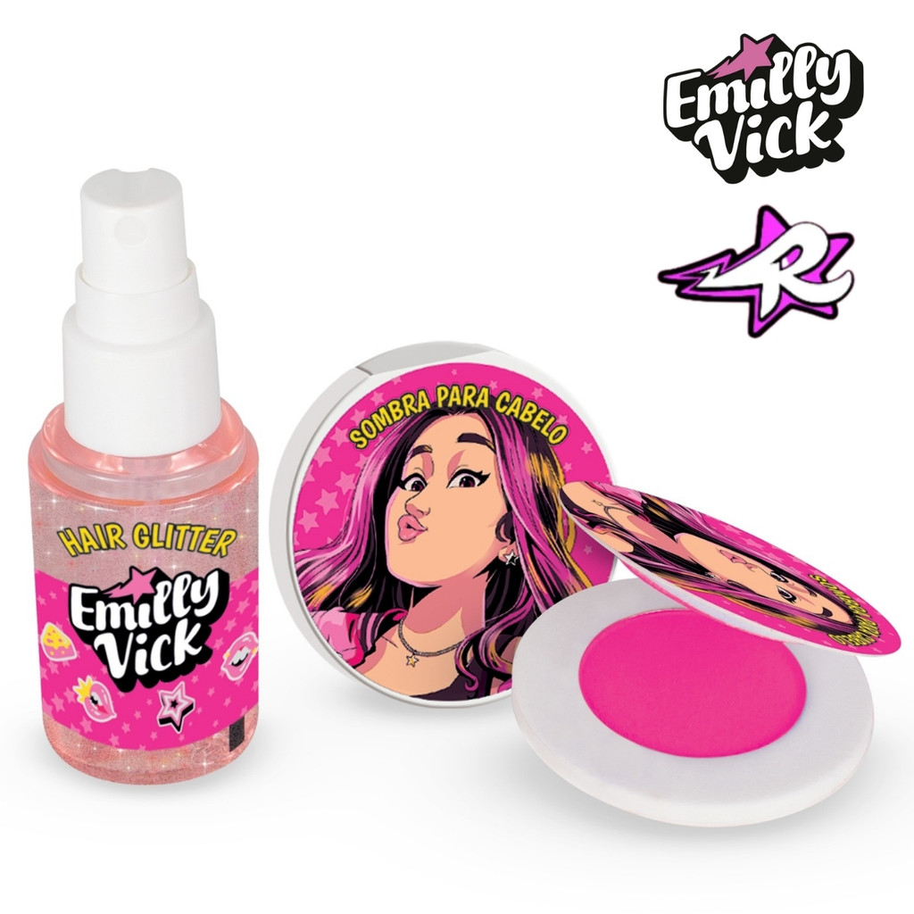 Kit De Cabelo Emilly Vick Infantil Perfume E Sombra Capilar