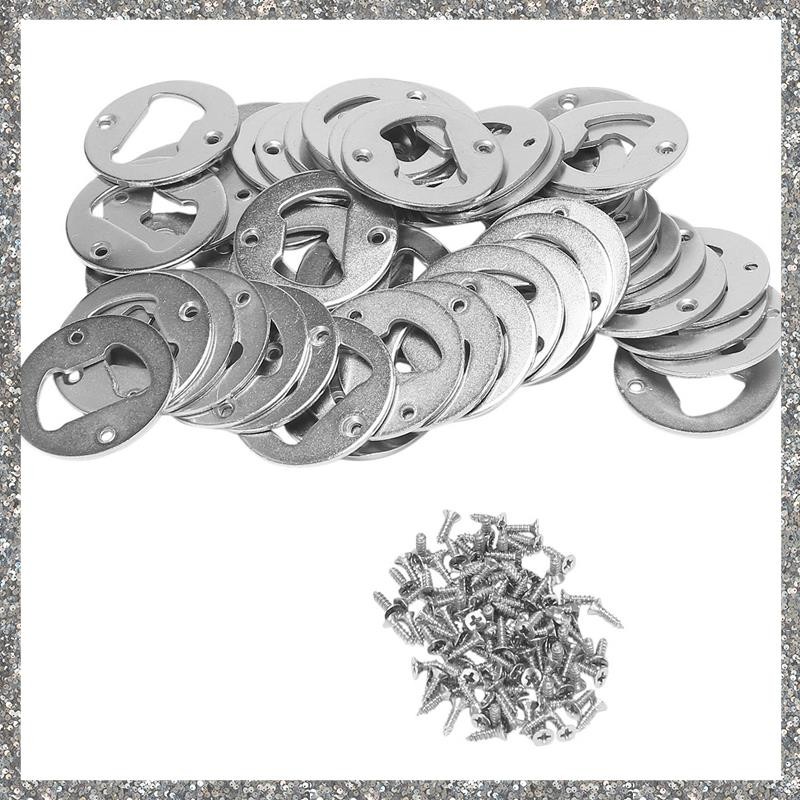 50 Conjuntos De Inserção Do Abridor De Garrafa , Aço Inoxidável Redondo DIY Kit De Ferragem Peças Fornecimento Com Paraf