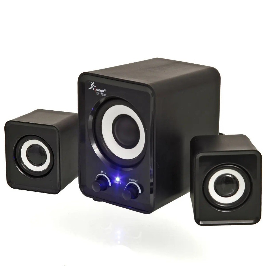 Caixa De Som 2.1 Com Subwoofer Usb P2 Potente 12W Para PC Notebook KP ...