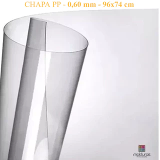 Kit 2 Placas De Polipropileno Transparente Fosca -0,60 mm - 96x74 cm PP