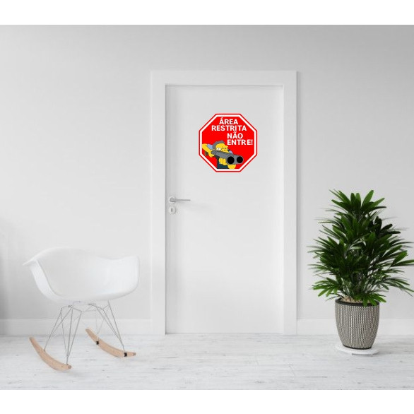 Adesivo Área Restrita Não Entre – Porta Quarto Gamer 25cm — imagem 4