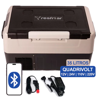 Geladeira Portátil Automotiva 35 Litros 12v 24v 110v 220v Quadrivolt Caminhão Carro Camping Motorhome Barco - Resfriar em Oferta na Shopee