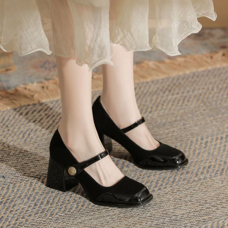 Sapatos Mary Jane Retro Franceses para Mulheres 2025 Novos Sapatos de ...