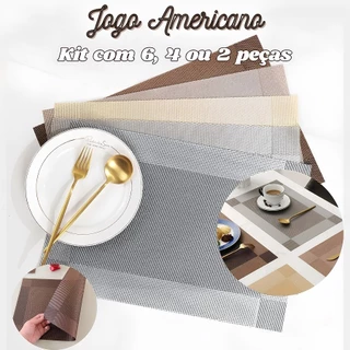 Jogo Americano Com 6 Ou 4 Ou 2 Unidades 30x45Cm Para Sua Mesa De Jantar Retangular Decorativo De PVC em Oferta na Shopee
