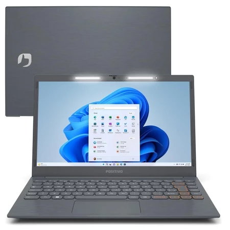 Notebook Positivo Vision C14 Lumina BAR Intel® Celeron® N4500 Windows 11 Home 8GB RAM 128GB eMMC 14” HD Tecla Link Cinza