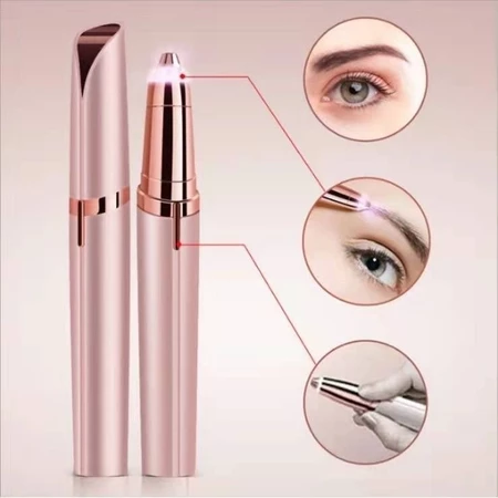 Depilador Indolor Caneta Sobrancelha Removedor Instantâneo de Pelos Facial Elétrico a Pilha Portátil Feminino