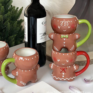 Flocos De Gengibre Feriado Canecas De Café Inverno Masculino Copo Presente De Natal Com Alça Cerâmica Casa pomuisbr