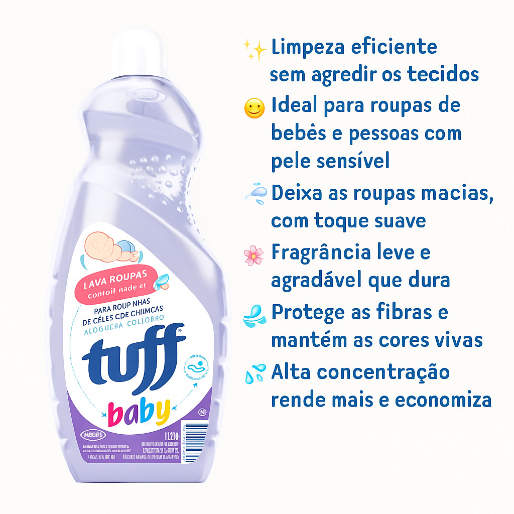 LAVA ROUPAS TUFF BABY PH NEUTRO 1L | Shopee Brasil