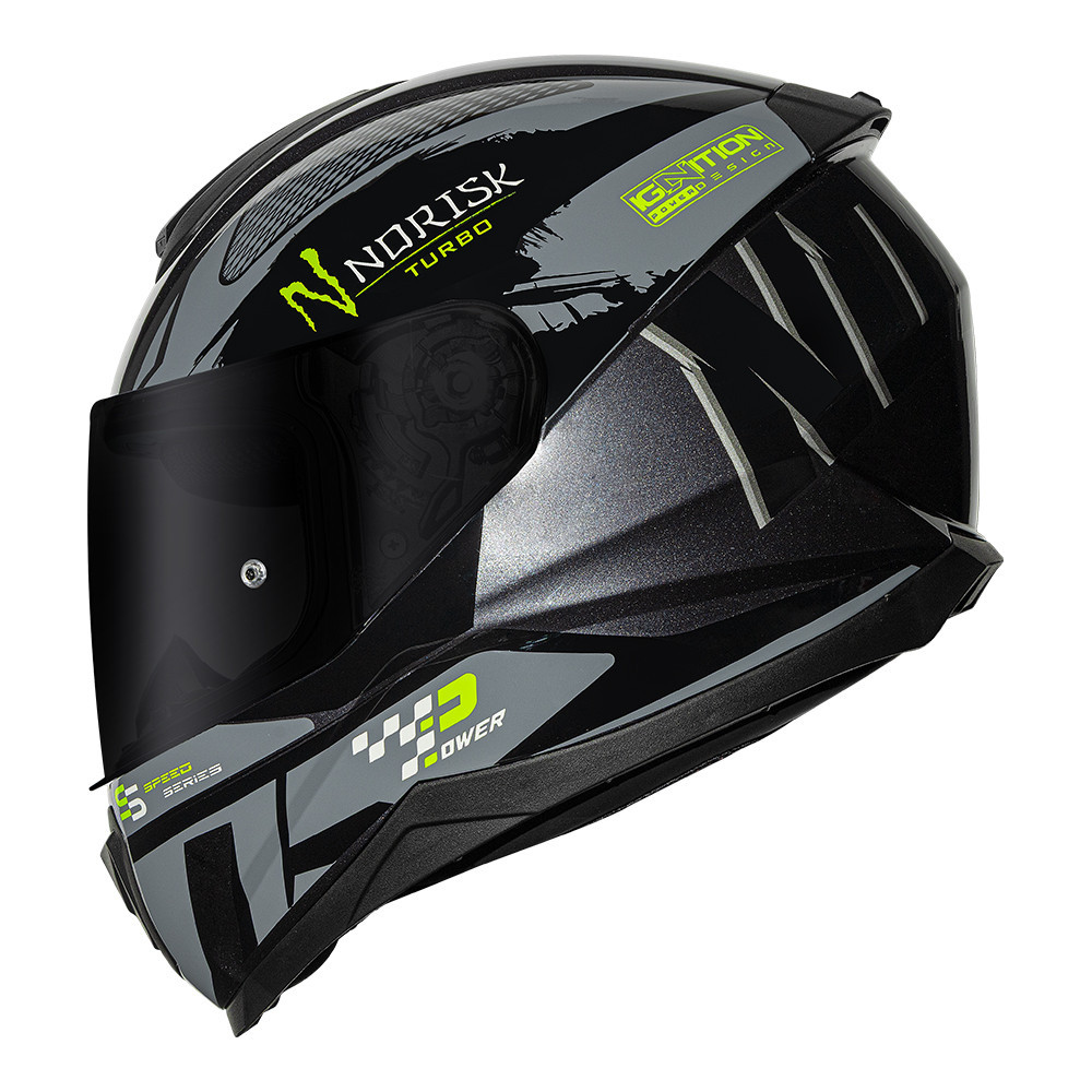 Capacete Norisk Razor Turbo Preto e Cinza | Shopee Brasil