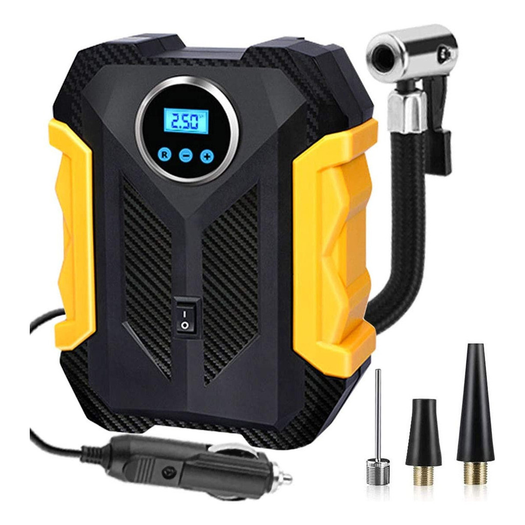 Mini Compressor De Ar Digital Portátil Veicular Lanterna 150pis 80W 16500R/Min