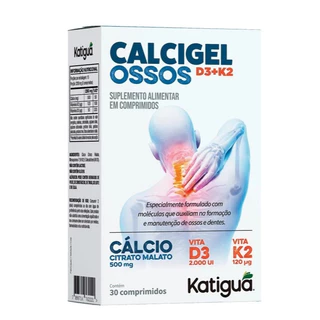 Suplemento Calcigel Osso Citrado de Malato+D3+K2 - Katiguá em Oferta na Shopee