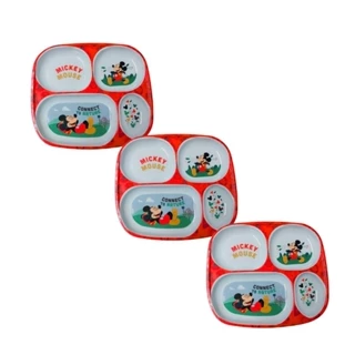 Kit 3 Pratos Divisória Infantil Disney Mickey Melamine 24cm em Oferta na Shopee
