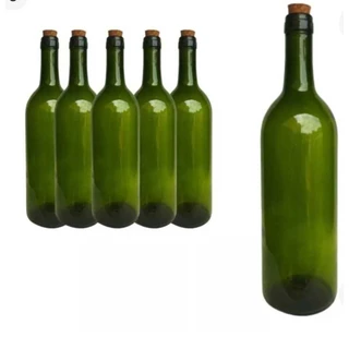 Kit 12 Garrafas De Vidro Verde 750ml Sem Rolha