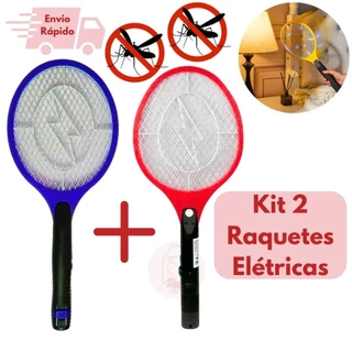 Kit 2 Raquetes YPD Elétricas Mata Mosquito - Recarregável e Bivolt - Acaba com Pernilongos e Moscas