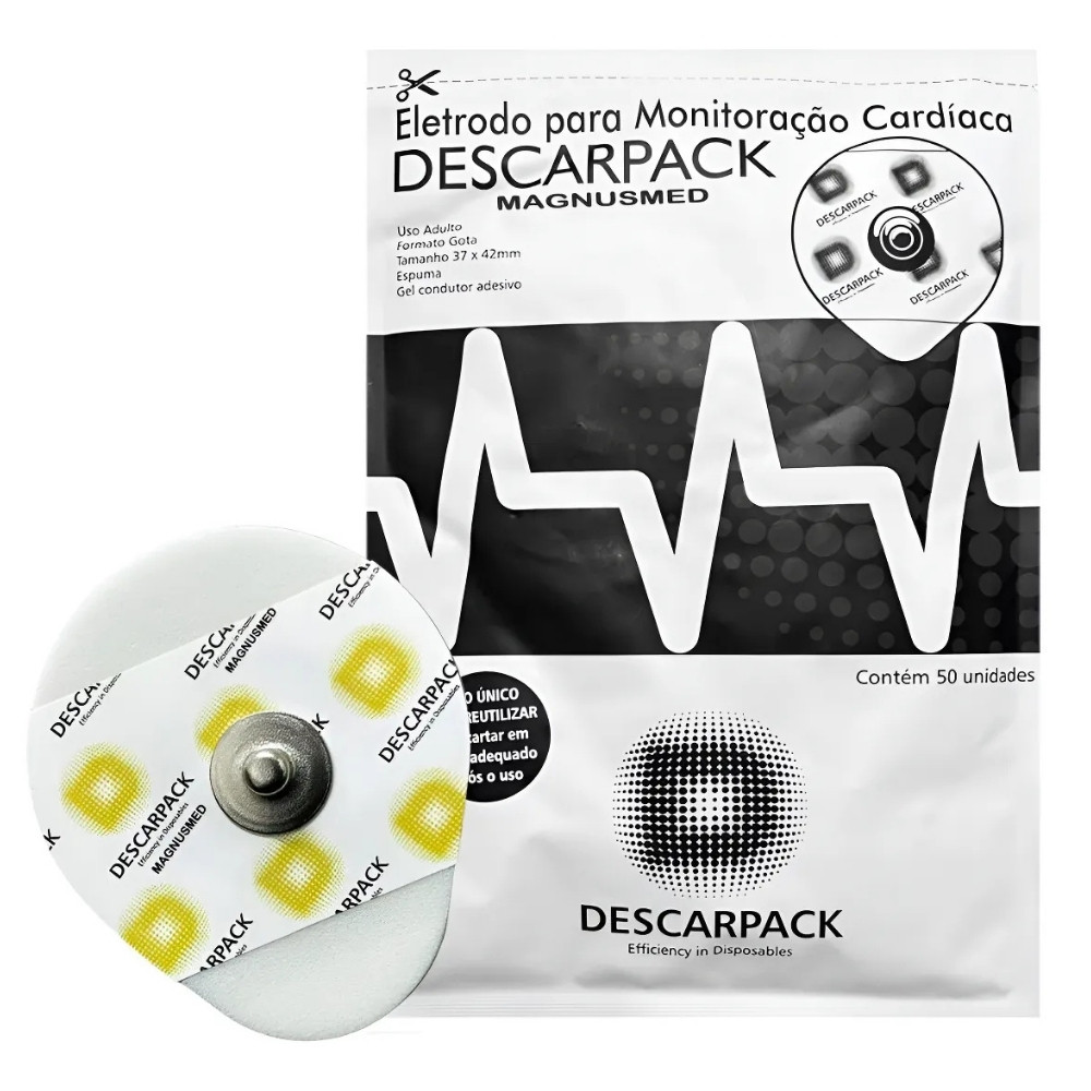 Kit 4 PCT50 ELETRODO MONITORACAO CARDIACA ADULTO 37X42MM | Shopee Brasil