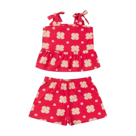 Conjunto infantil feminino flores rotativas