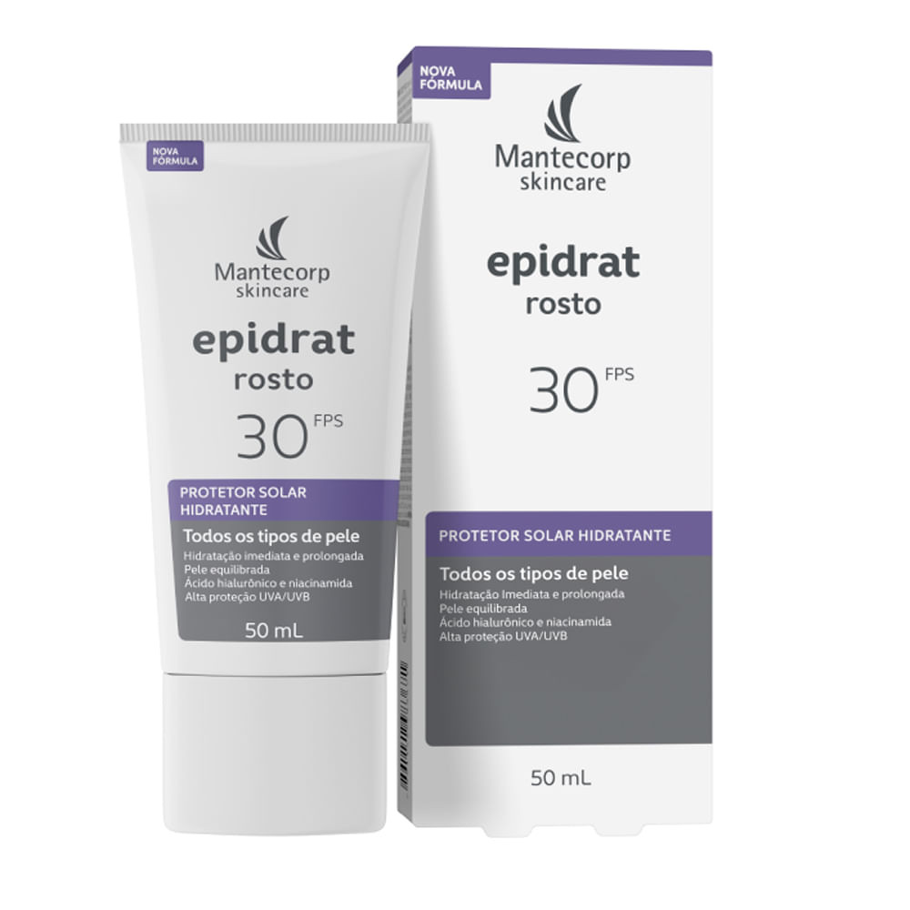 Epidrat Rosto Protetor Solar Hidratante FPS 30 Todos os Tipos de Pele ...