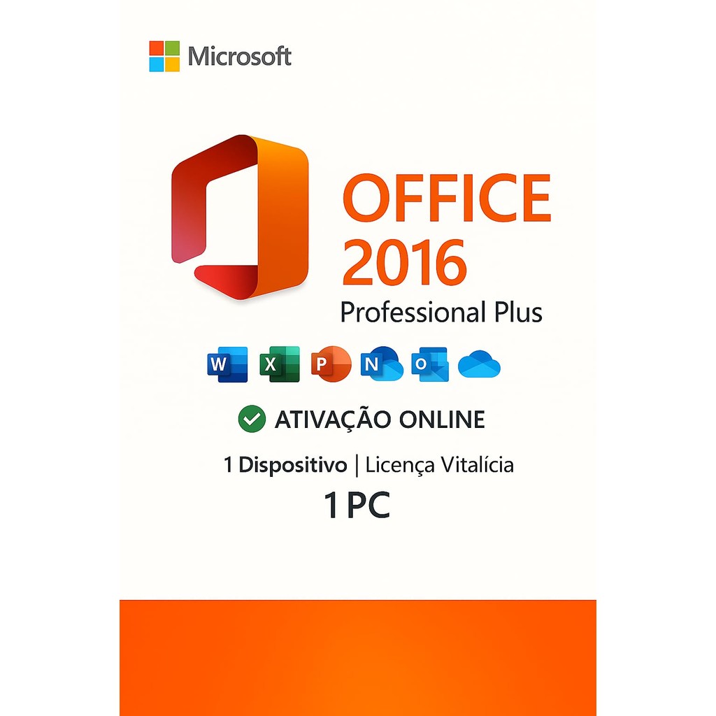 CD/DVD CardKey Microsoft Office 2016 Pro Plus 1PC | Shopee Brasil