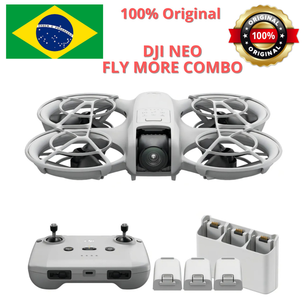 Drone DJI Neo Fly More Combo 3 Baterias + Controle DJI RC-N3 Original Lacrado Pronta Entrega