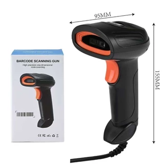 Leitor de código de barras com fio USB 2.0 a laser de 1,6 m em Oferta na Shopee