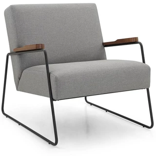 Poltrona Decorativa Sala Herval Jade, Linho Cinza em Oferta na Shopee