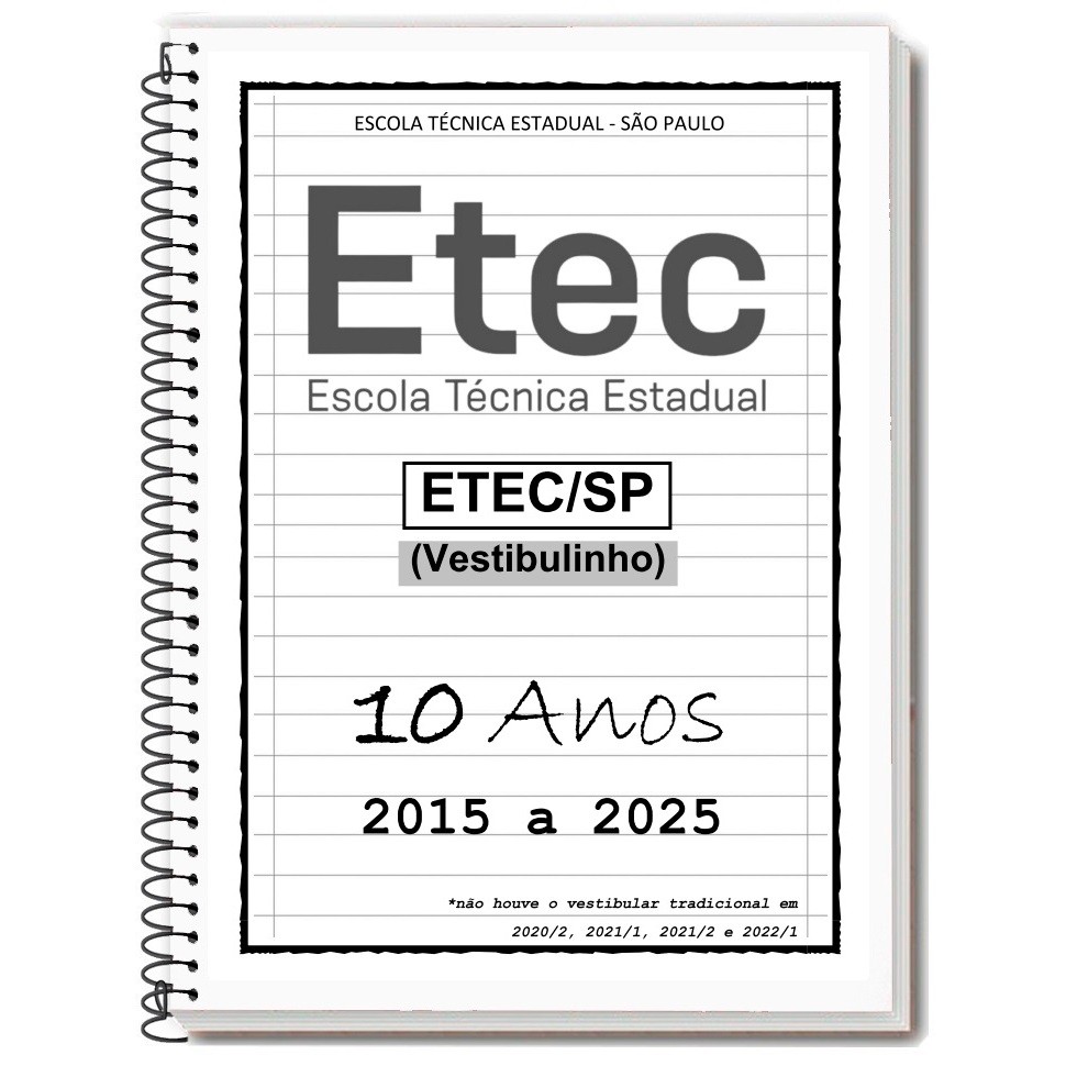 ETEC-SP (Vestibulinho) 2025/2026 - Apostila de Provas + Gabarito ...