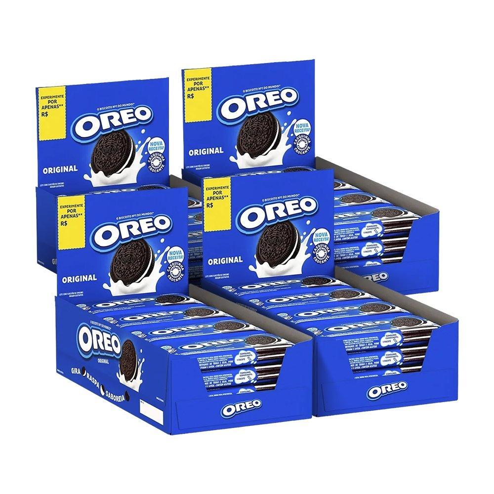 Biscoito Oreo Original Recheado Baunilha 18g - Kit com 4 Displays (64 ...