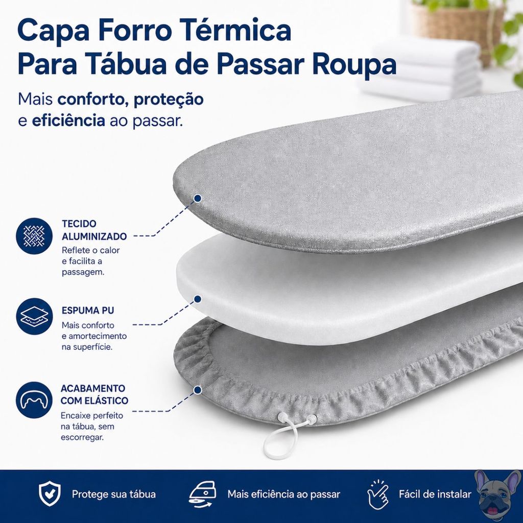 Capa Para Tábua De Passar Roupa DCL Com Forro Térmico Aluminizado E ...