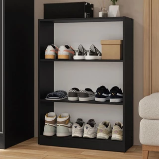 Estante Sapateira 3 Prateleiras Sem Portas Preto Madesa em Oferta na Shopee