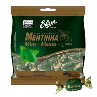 Bala Erlan Mentinha Dura 500g em Oferta na Shopee