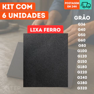 Lixa Ferro Aço Grão 36 40 50 60 80 100 120 150 180 220 240 280 320 Remove Tintas Ferrugens