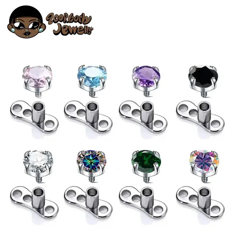 Piercing Microdermal Titânio Zircônia 16G Piercing Dermal Incrustado ...