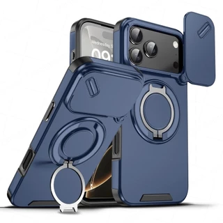 À Prova De Choque Anti-Risco PC Capa Completa Protetora Para iPhone Ar 17 Pro Max Pop-Up Suporte Magnético Caso De Telef