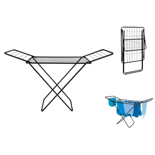 Varal de Chão C/Abas Slim Aço Reforçado Dobrável Preto Mor em Oferta na Shopee