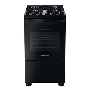 Fogão de Piso Brastemp de 04 Piso com Mesa de Vidro e Dupla Chama Preto - BFO4XAE em Oferta na Shopee