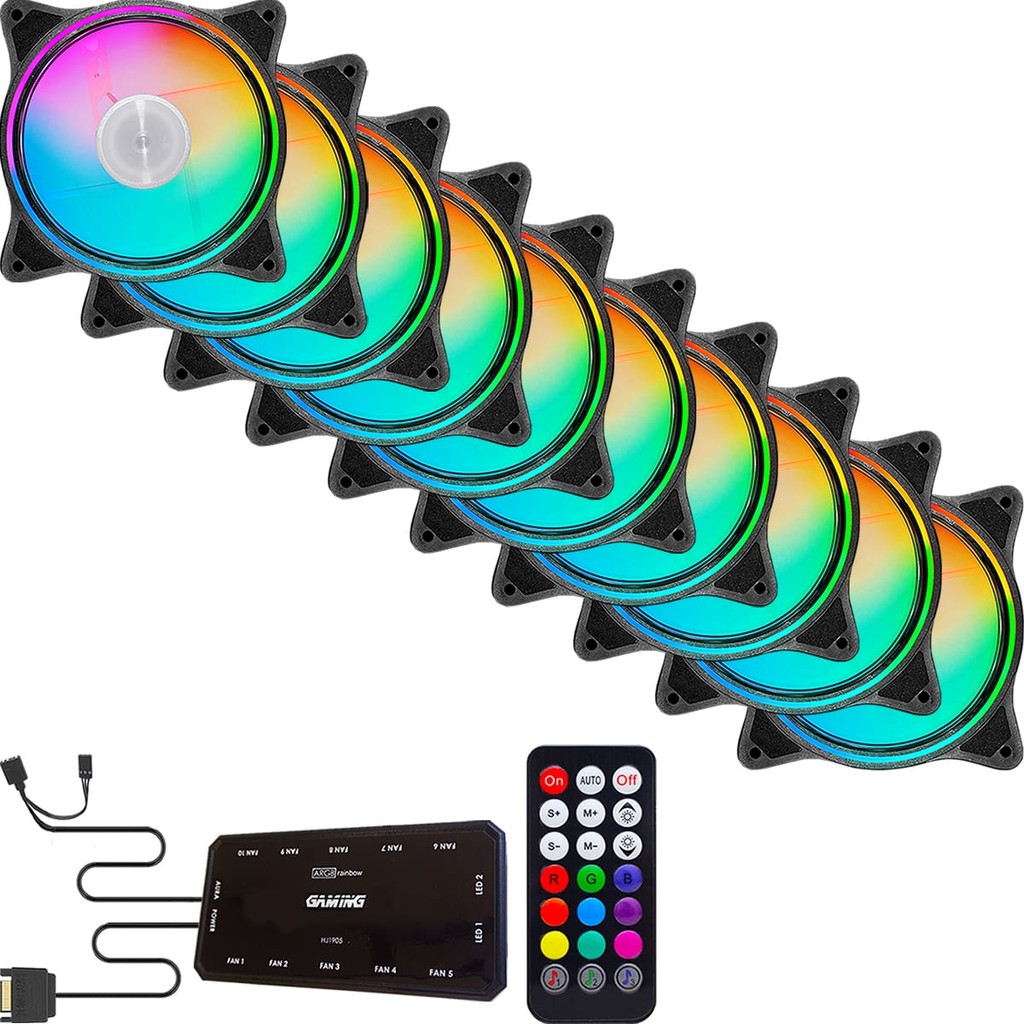 Kit Cooler Fan Argb 120mm Ventoinha Controladora + Controle
