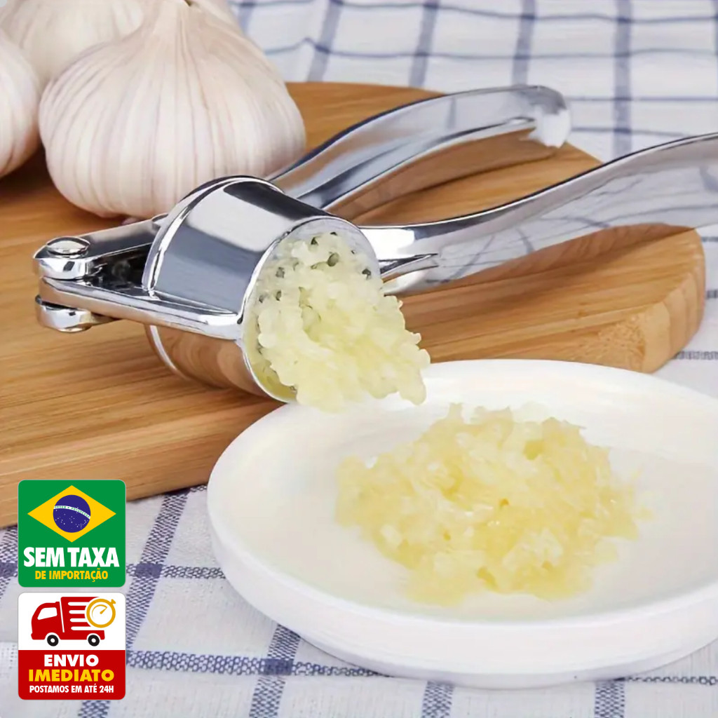 Moedor Triturador de Alho Manual 14,8cm Espremedor Amassador