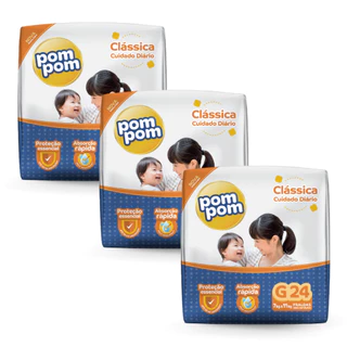 Fralda Pom Pom Clássica Mega M Com 50 Unidades - Carrefour