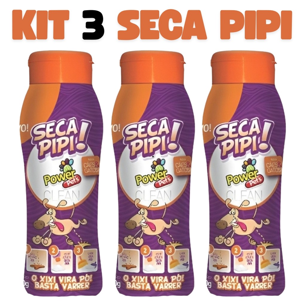 Kit 3 Pó Higiênico Seca Pipi Xixi Power Pet´s Cães Gatos 250g