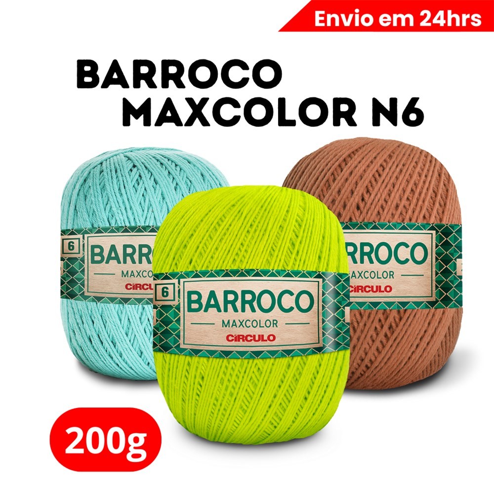 Barbante Barroco Maxcolor 200g Fio 6 - Envio Rápido e Garantido ...