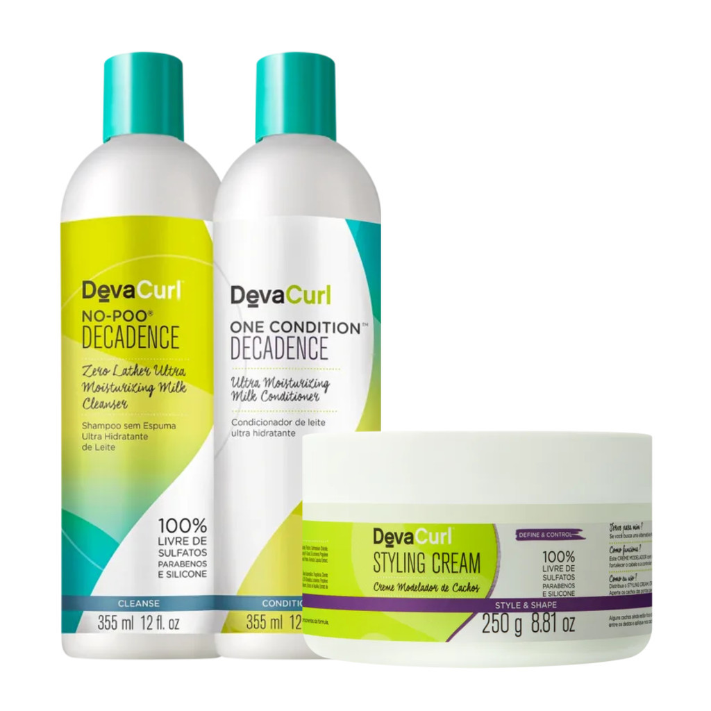 Kit Deva Curl Decadence Shampoo No Poo 355 ml + Condicionador 355ml ...