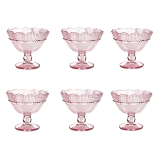 Jogo De Taça De Sobremesa Linx Rosa 270 ml 6 Peças em Oferta na Shopee