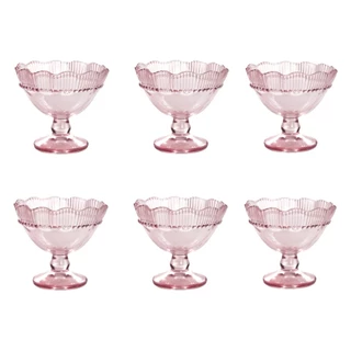 Jogo De Taça De Sobremesa Linx Rosa 270 ml 6 Peças em Oferta na Shopee
