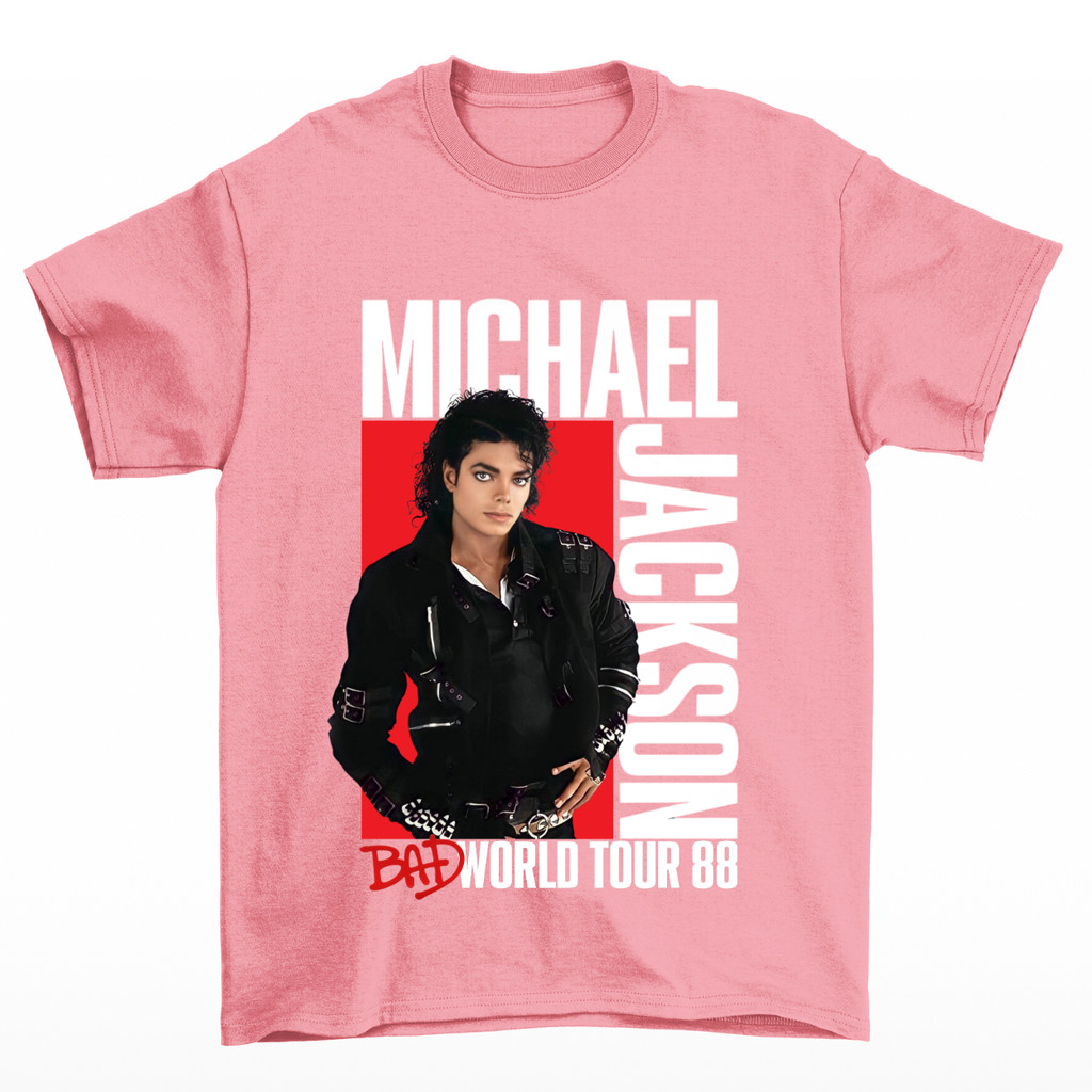 Camiseta Michael Jackson Bad World Tour 88 Rei do Pop Rock Camisa