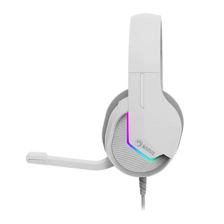 Headset Gamer Marvo H8618 RGB Drivers 50mm Branco H8618-WH - Vista 3