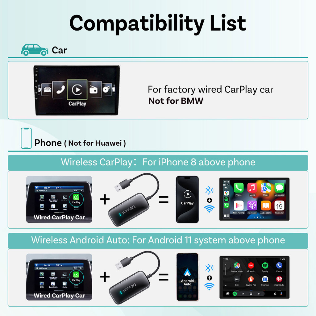 Ottocast Play2Video Ultra Ai Box Adaptador Automático Sem Fio