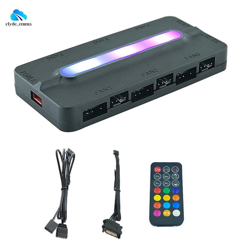 Controlador ARGB 5V/3Pin 4Pin Ventilador PWM Hub Fan Splitter Para Computador PC Caso