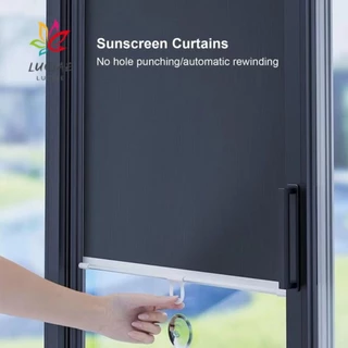 Cortinas De Rolo LUCIAE , Pretas Retráteis , Cortina Blackout Portátil Com Ventosa Para Escritório Doméstico
