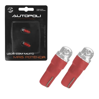 Par Lâmpada LED Esmagadinha T5 para Painel 12V Autopoli Vermelho
