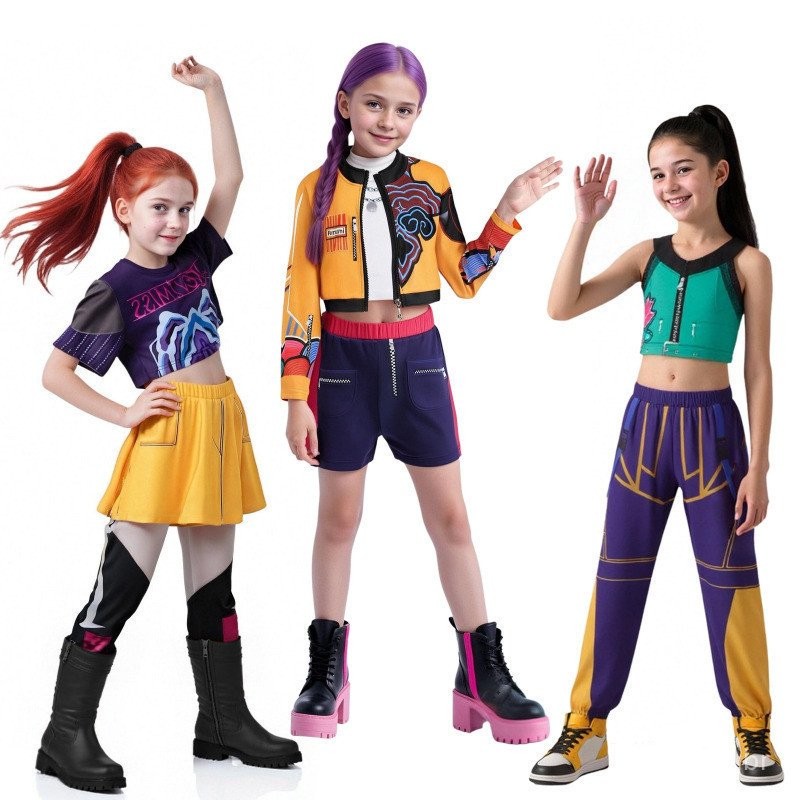 Fantasia de Cosplay Huntrix para Meninas do Grupo Idol Kpop Demon ...